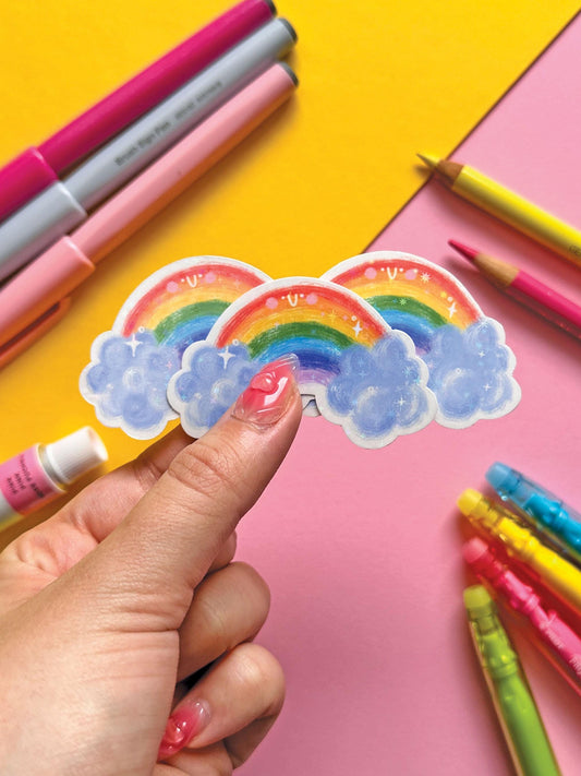 Cute Glittering Rainbow | Holographic Vinyl Sticker | Cute Sticker |Stickers, Stationery, kawaii