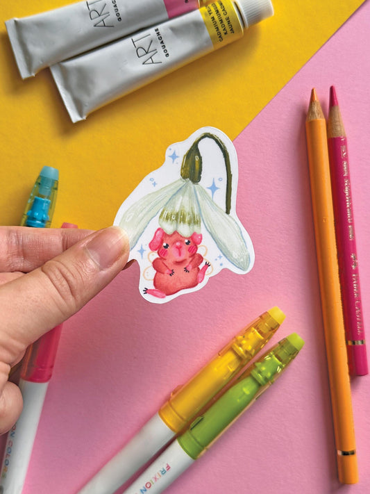 Snow Drop Fairy Guinea Pig | Cute Die Cut Sticker |Stickers, Stationery, kawaii, cute art