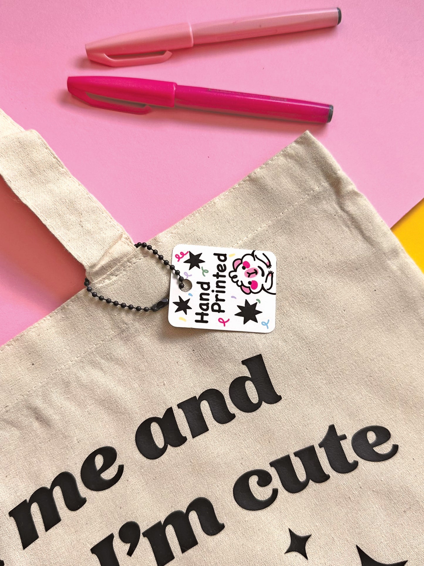 Adorable Cat design with charming quote on Tote Bag, customizable colors, cat lovers gift
