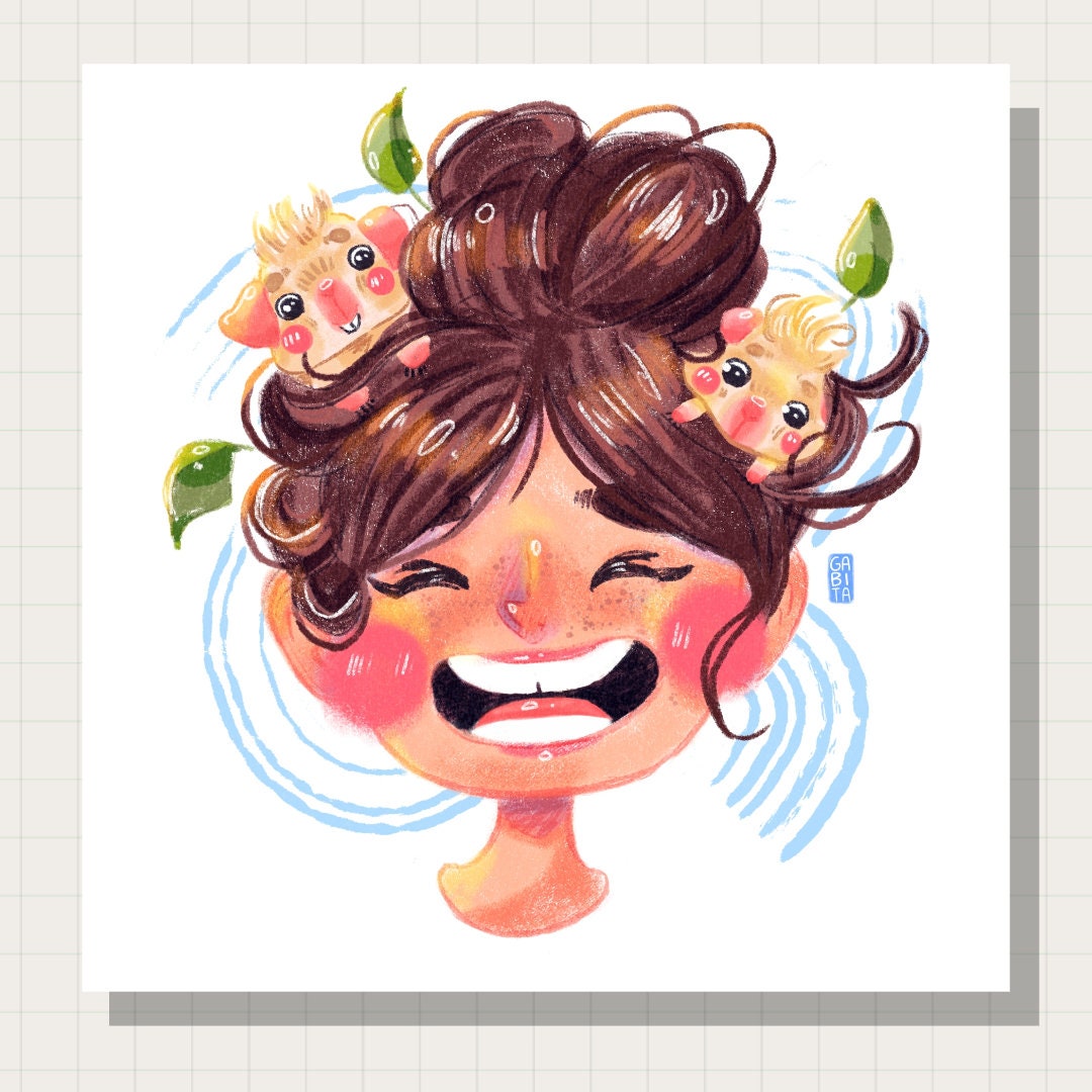 Friends in my nest | Art Print | Illustration Print | Digital Artwork| cute art, home decor, guinea pig art, animal art, cute art print