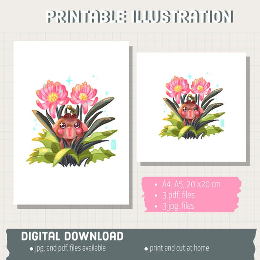 Sweetheart | Art Print | Illustration Print | Digital Artwork | cute art, home decor, wall art, animal art, guinea pig art, pet portrait