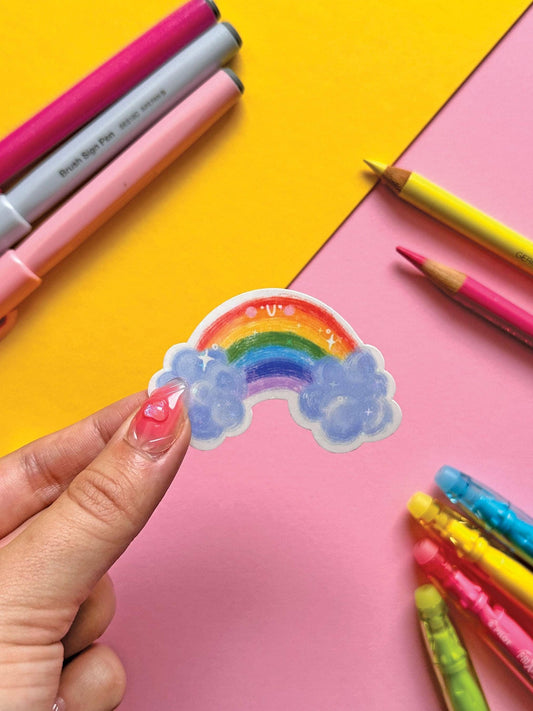 Cute Glittering Rainbow | Holographic Vinyl Sticker | Cute Sticker |Stickers, Stationery, kawaii
