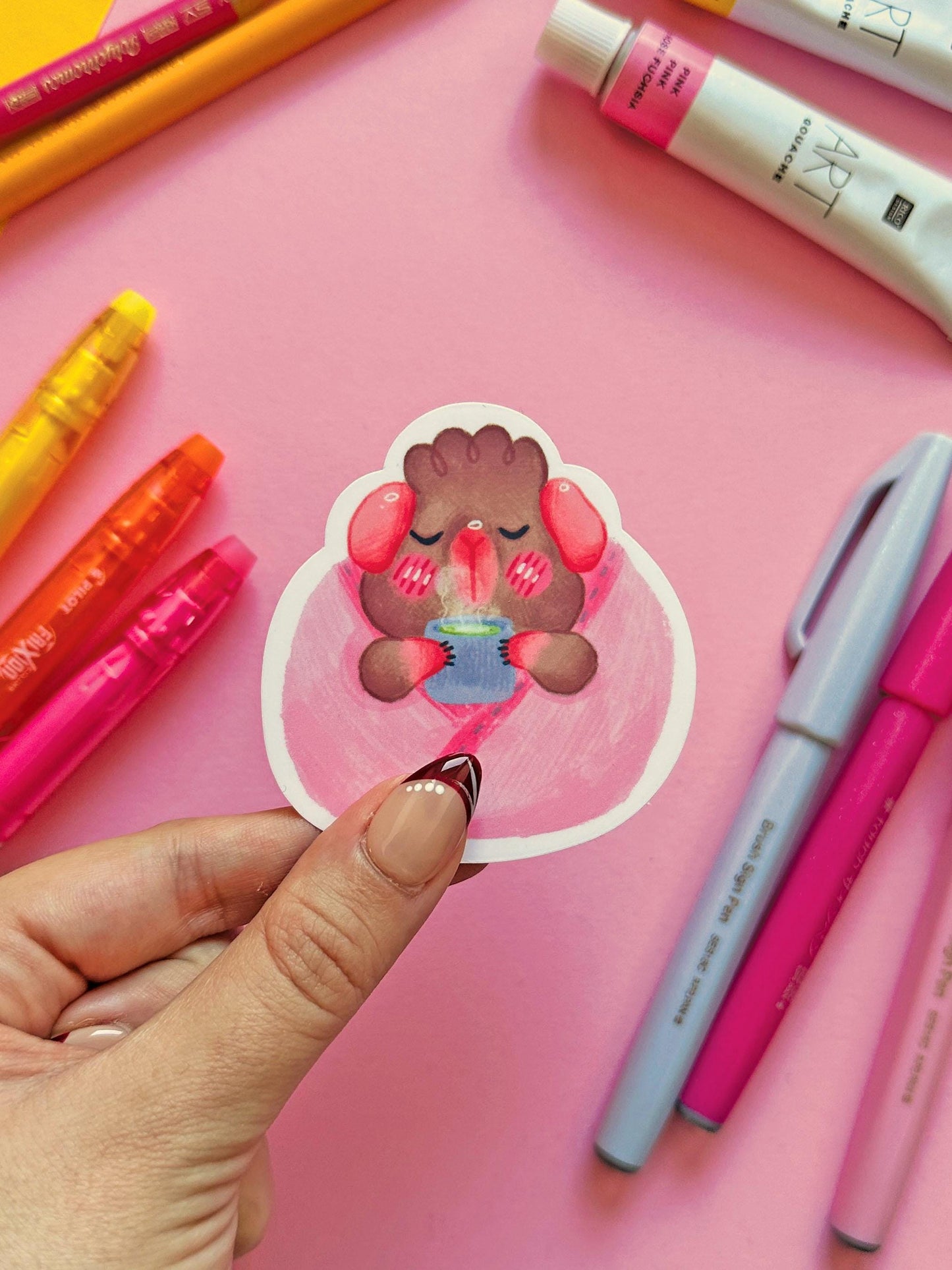 Cozy Guinea Pig | Cute Die Cut Sticker |Stickers, Stationery, kawaii, cute art