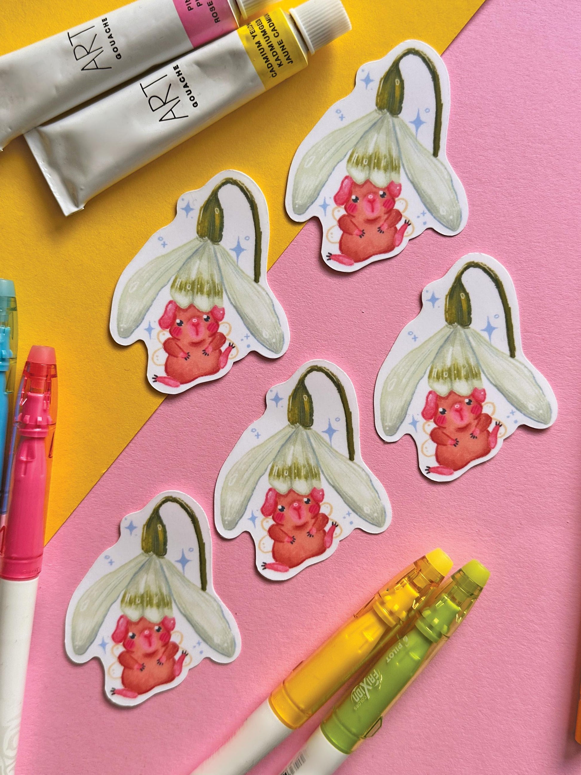 Snow Drop Fairy Guinea Pig | Cute Die Cut Sticker |Stickers, Stationery, kawaii, cute art