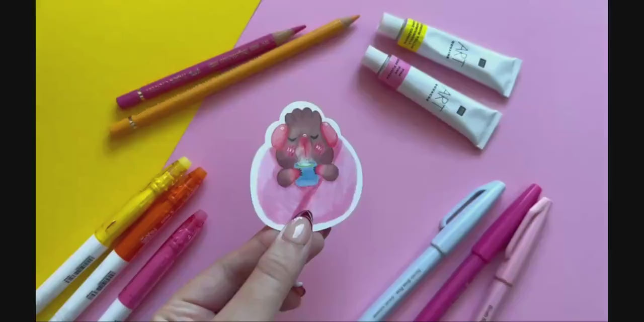 Cozy Guinea Pig | Cute Die Cut Sticker |Stickers, Stationery, kawaii, cute art