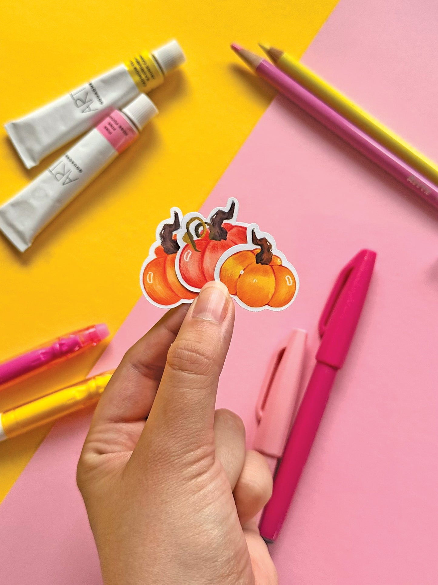 Cute Pumpkin Stickers - Kawaii Halloween Art Decals